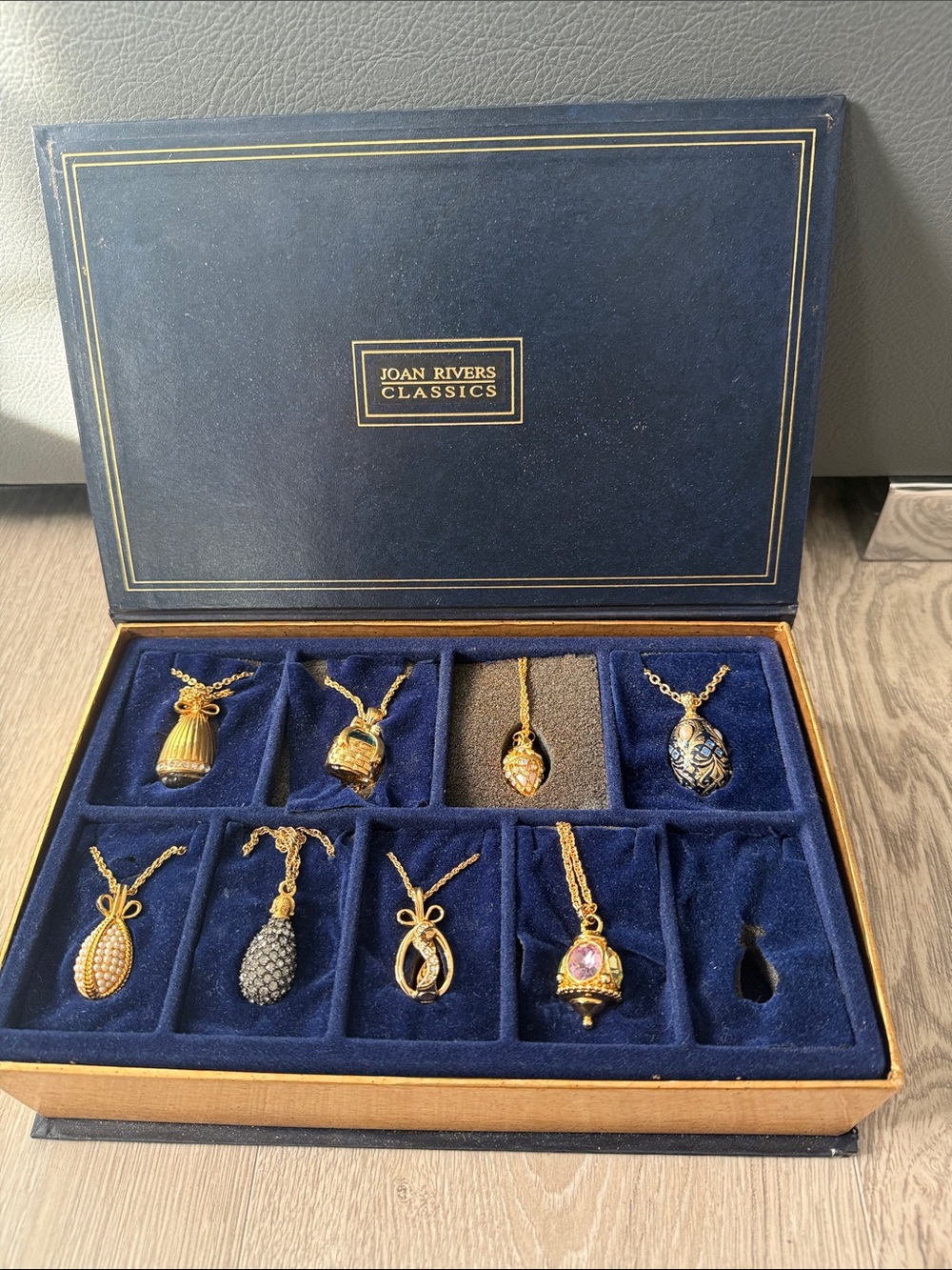 Vintage Joan Rivers Classic Eggs Volume II - NINE Fabulous Faberge Egg Necklaces